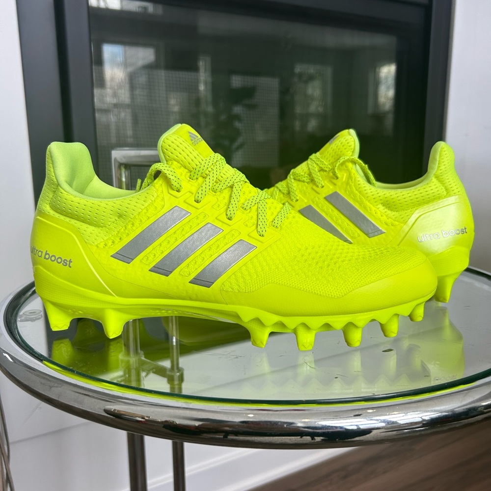 Adidas Ultra Boost Neon Green Yellow Cleats Sz 11.5